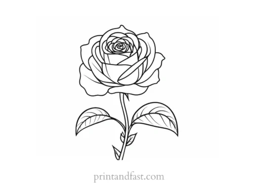 rose coloring page for therapy