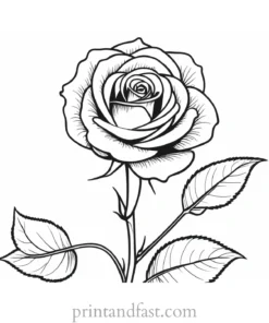 rose coloring page intricate