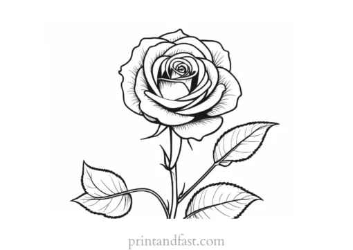 rose coloring page intricate