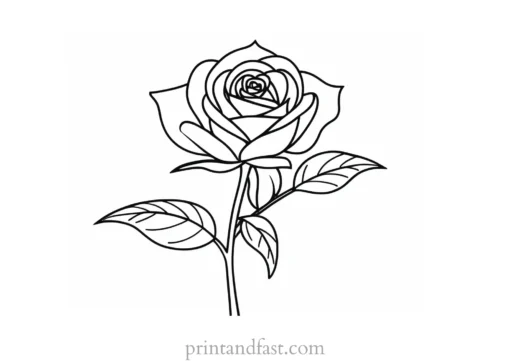 rose coloring page kids