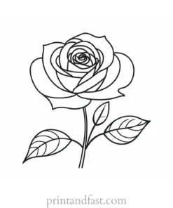 rose coloring page outline