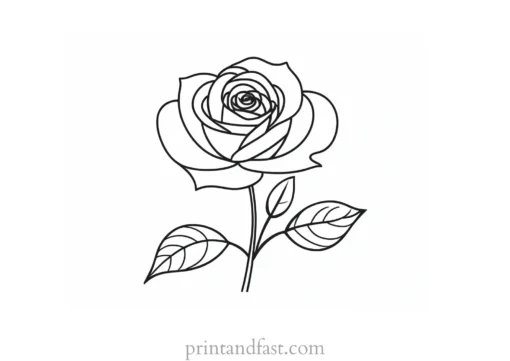 rose coloring page outline