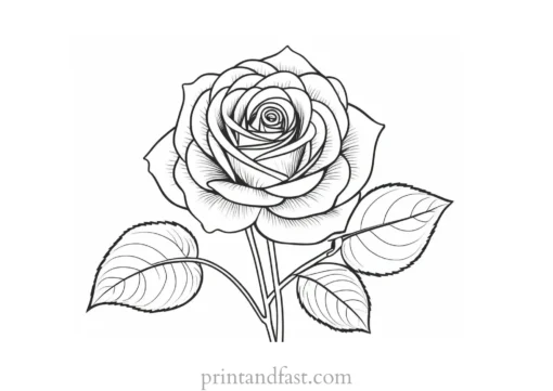 rose coloring page pattern