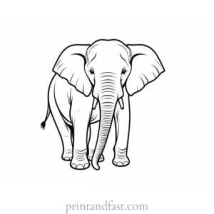 sad elephant coloring page