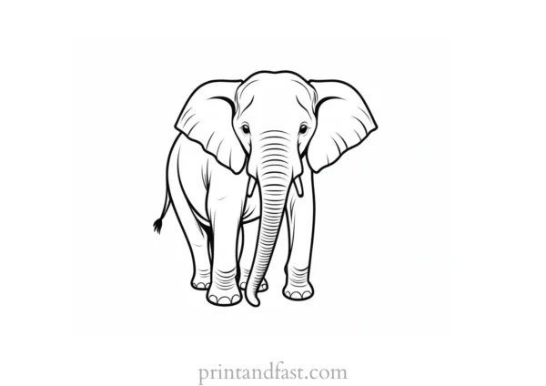 sad elephant coloring page