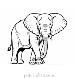 safari elephant coloring page