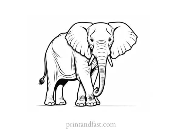 safari elephant coloring page