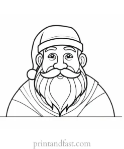 santa coloring page cartoon