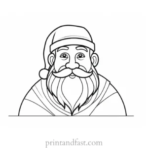 santa coloring page cartoon