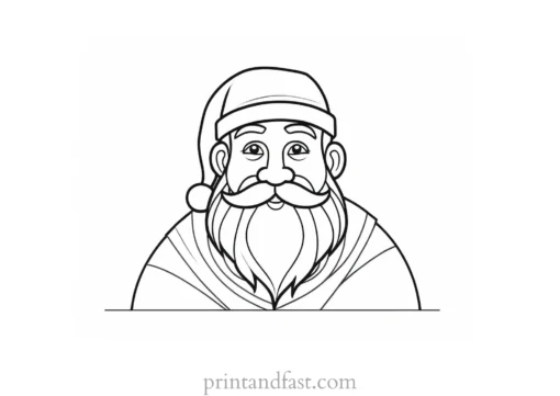 santa coloring page cartoon