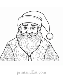 santa coloring page cheery