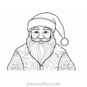 santa coloring page cheery