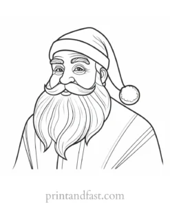 santa coloring page craft