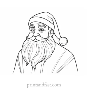 santa coloring page craft