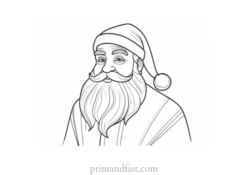 santa coloring page craft