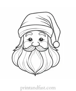 santa coloring page cute