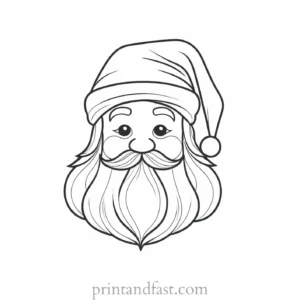 santa coloring page cute