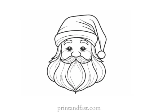 santa coloring page cute