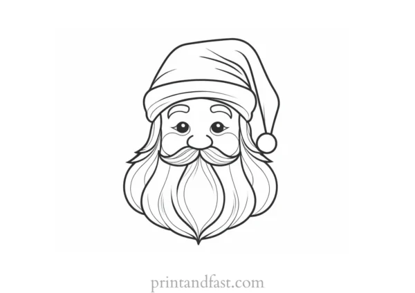 santa coloring page cute