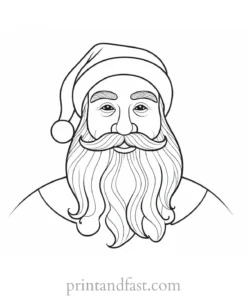 santa coloring page digital