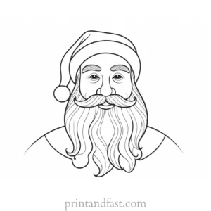 santa coloring page digital