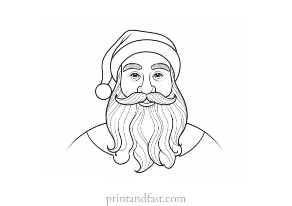 santa coloring page digital