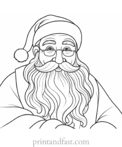 santa coloring page easy