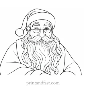 santa coloring page easy