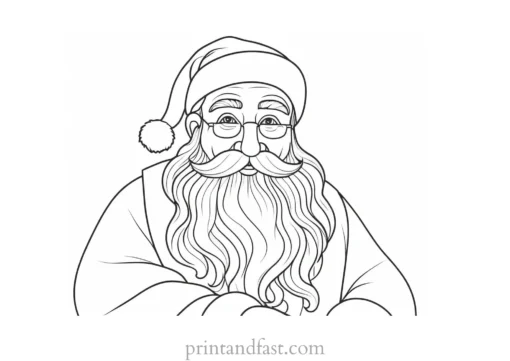 santa coloring page easy