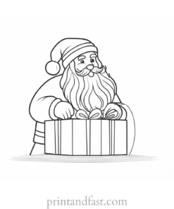 santa coloring page festive