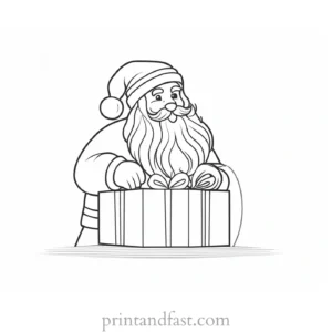 santa coloring page festive