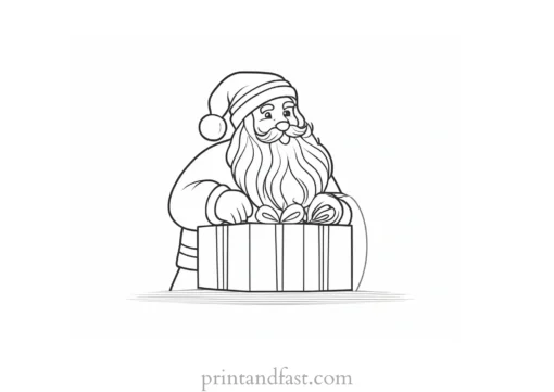 santa coloring page festive