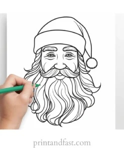 santa coloring page for kids