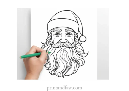 santa coloring page for kids