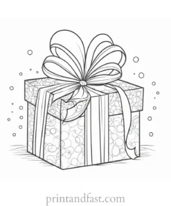 santa coloring page gift