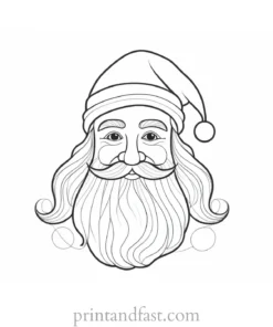 santa coloring page holiday