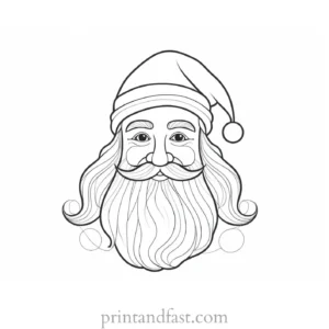 santa coloring page holiday