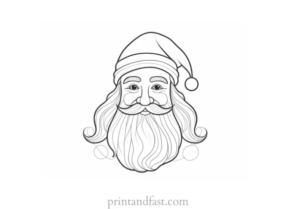 santa coloring page holiday