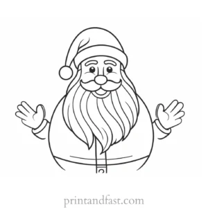 santa coloring page preschool