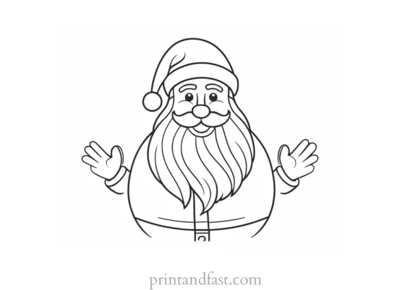 santa coloring page preschool