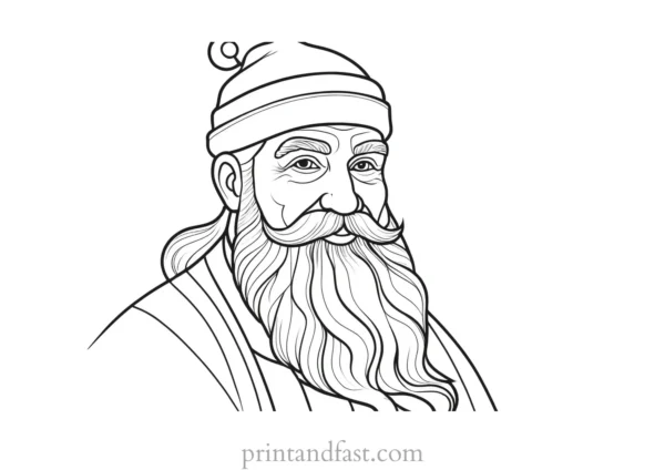 santa coloring page printable