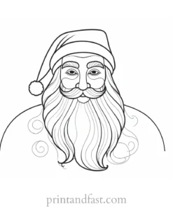 santa coloring page simple