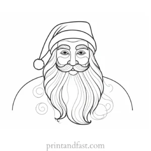 santa coloring page simple