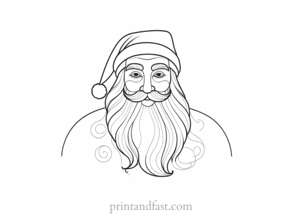 santa coloring page simple