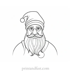 santa coloring page template