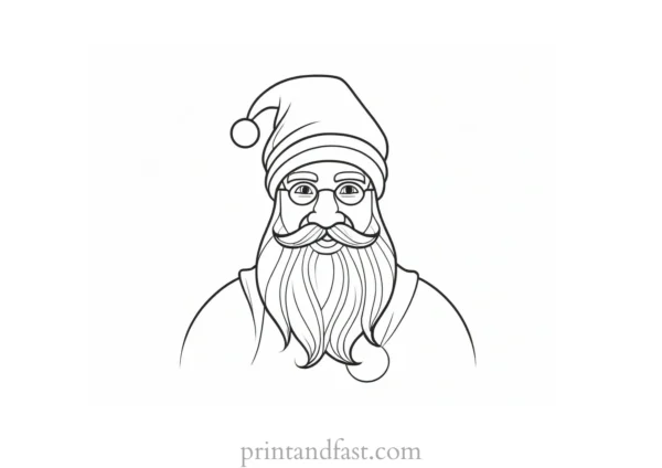 santa coloring page template