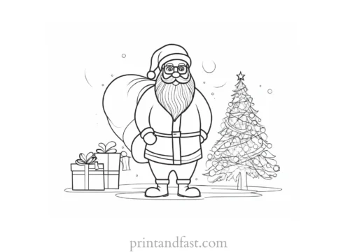 santa coloring page winter