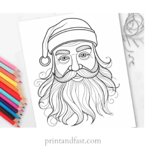 santa coloring page workshop