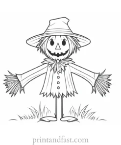 scarecrow Coloring Page Black and White