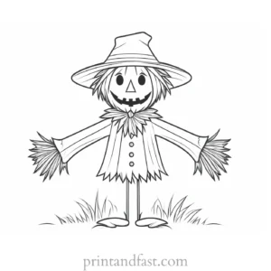 scarecrow Coloring Page Black and White